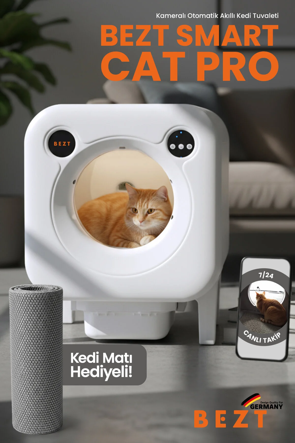 Bezt Smart Cat Pro Kameralı Otomatik Akıllı Kedi Tuvaleti
