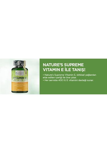 Nature's Supreme Vitamin E 400 IU 60 Kapsül