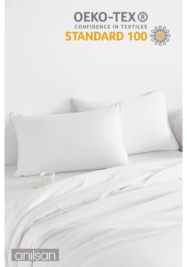 Mikrofiber Antialerjik Yastık - 1000gr, 60x80 Cm, Boncuk Silikon Dolgulu Beyaz