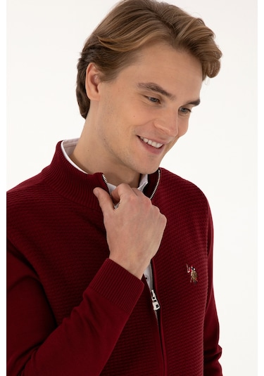 U.s. Polo Assn. Erkek Bordo Hırka Triko 50307800-vr014 Bordo