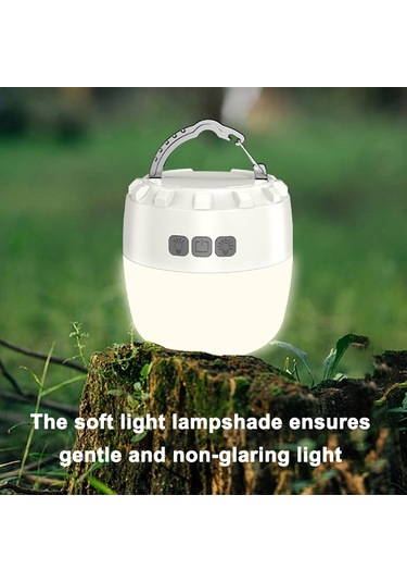 Teltree Uzun Ömürlü Led Kamp Lambası: 3 Renk Sıcaklığı, Şarj Edilebilir, Su Geçirmez, Taşınabilir Çadır Aydınlatması Bej