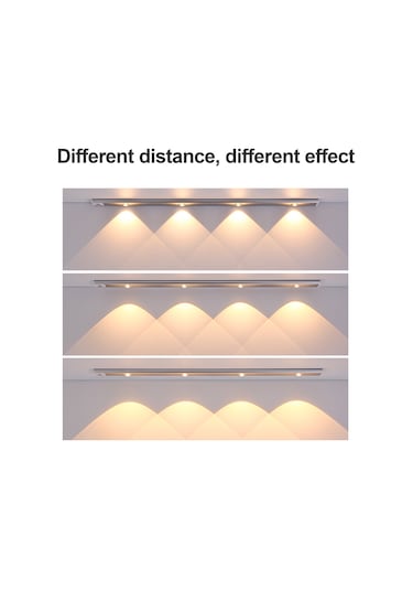 Tenfowee Akıllı Usb Şarjlı İndüksiyon Led Lamba, 60cm Uzunluk, Üç Renk Aydınlatma, Dolap Ve Vitrin Aydınlatması İçin İdeal Çok Renkli