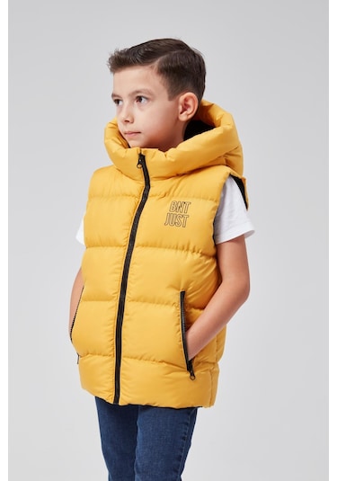 Benitto Kids Kapüşonlu Erkek Çocuk Şişme Yelek 51311 Hardal