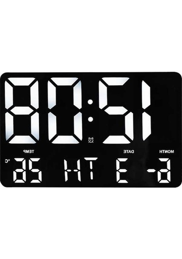 Artfulabode Uzaktan Kumandalı Suntek Siyah Dijital Sıcaklık Saati Duvar Göstergeli 10 Br Siyah