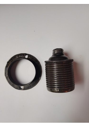 Orgun Dekoratif E27 Rondelalı Eskitme Metal Porselen Duy 10'lu