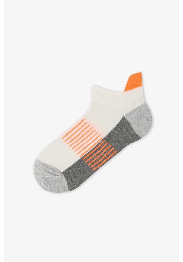 Penti Renkli Erkek Çocuk Neon Orange Gray 3'lü Tab Patik Çorap