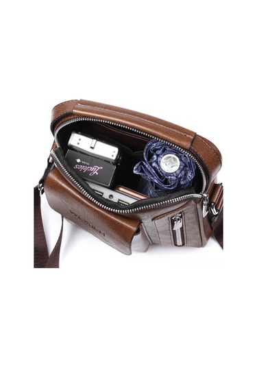 Yuntech01 Erkekler İçin Çok Amaçlı Askılı Çanta - İş Ve Spor İçin Dayanıklı, Kol/omuz Taşıma Seçeneği - Koyu Kahve Büyük Boy Siyah