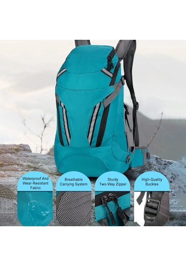 Jeehugo Suluğa Dayanıklı Nilon Outdoor Çanta - İçine Katlanabilir, Hafif, Yürüyüş Ve Dağcılık İçin Siyah Çift Omuzlu Sırt Çantası Siyah