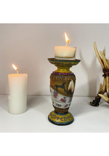 Suntek Antik Sütun Mumluk Masaüstü Çalışma Odası Oturma 8x8x15 Cm