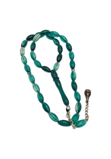 Han Ticarethane Yeşil Şeffaf Toz Kehribar Tesbih