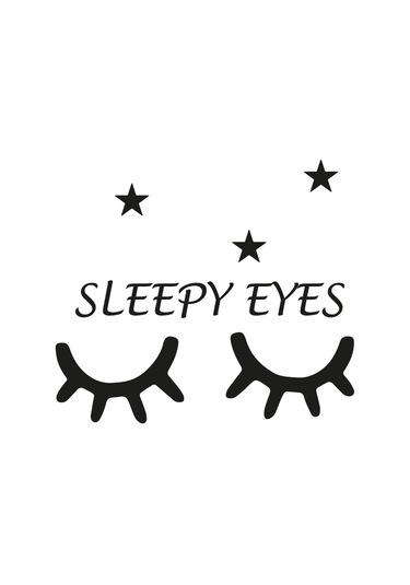 Dekoratif Sleepy Eyes Kirpik Yıldızlı 2 Li Ahşap Duvar Dekoru