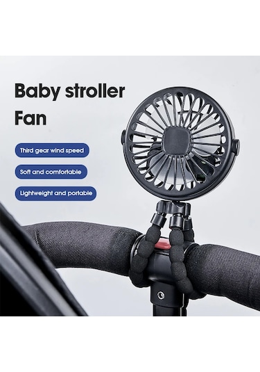 Goldenqian Açık Bebek Arabası El Fanı Çok Fonksiyonlu Çocuk Arabası Mini Fan Yaz Dilsiz Küçük Ahtapot Mini Yelpaze 1