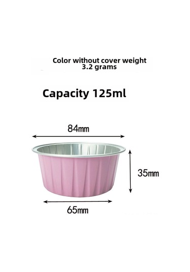 Yuntech01 Renkli Kapaklı Alüminyum Folyo Kase - Hava Fritözü Ve Fırın İçin Tek Kullanımlık/tekrar Kullanıma Uygun, Pembe, 100 Adet