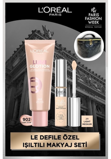 L'Oréal Paris Glotion 902 + True Match Serum Kapatıcı 2R + Çanta