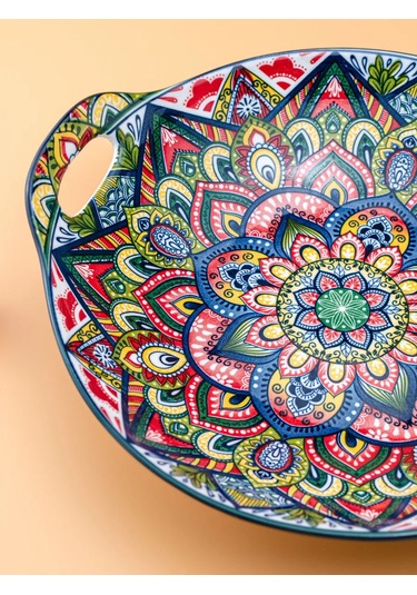 Nouvelle Sunum Ve Servis İçin Kulplu Tabak "arabesque", 400 Ml 167796044 Mavi