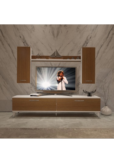 Decoraktiv Eko 7 Slm Std Silver Tv Ünitesi Tv Sehpası Beyaz - Ceviz