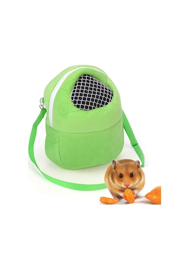 Cbtx Evcil Hayvan Çantası Küçük Evcil Hayvan Hamster Taşıyıcı Saf Renk Tasma Seyahat Çantası, Boyut: S Yeşil