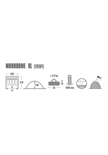 High Peak Monodome Xl Kubbe Çadır, 4 Kişilik Kamp Çadırı, Iglo Ça Beyaz - Kırmızı