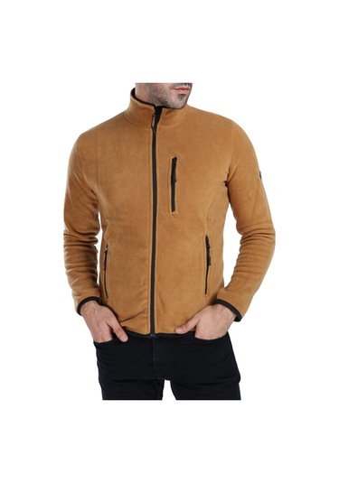 Ghassyco. Erkek Tam Fermuarlı Polar Ceket Siyah