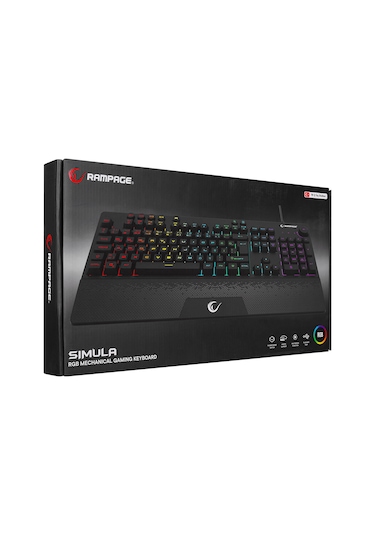 Rampage KB-GX65 SIMULA USB RGB Aydınlatmalı 4 Makro Tuşlu Bilek Destekli Oyuncu Klavye