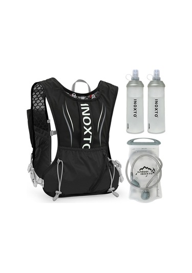 Inoxto 5l Hidrasyon Yeleği Sırt Çantası Su Koşu Yeleği Paketi, Siyah