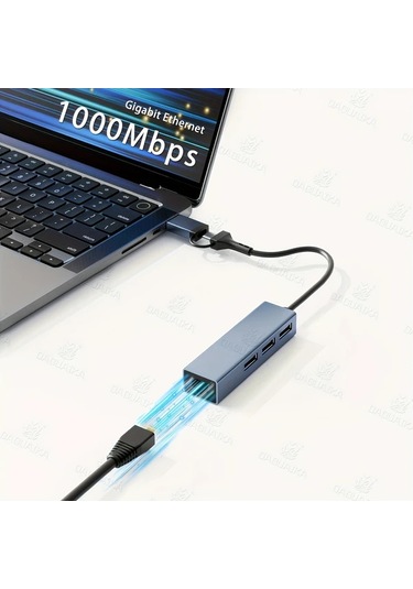 Xuweiwei 4 In 1 Usb C To Ethernet Adaptor Rj45 Gigabit Ag Macbook Pro Air İpad Uyumlu Pro Surface Laptoplar İcin