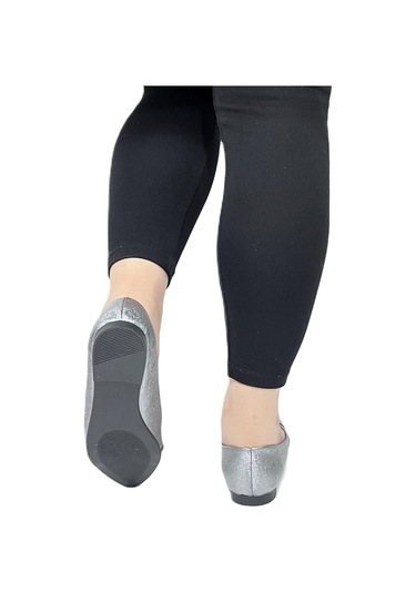 Fiyra 4006 Platin Örgü Taşlı Şık Düğünlük Günlük Bayan Babet 001