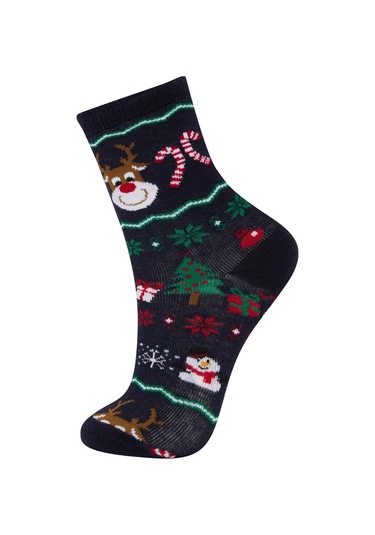 DeFacto Erkek Çocuk Yılbaşı Temalı 2'li Pamuklu Uzun Çorap E2766A8NSKR1 DeFacto Erkek Çocuk Yılbaşı Temalı 2'li Pamuklu Uzun Çorap E2766A8NSKR1