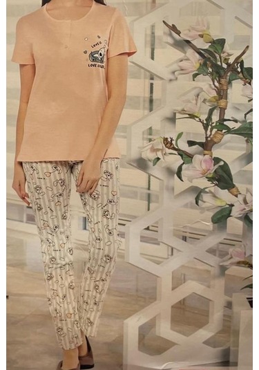 Alperi Kadın Kısa Kol Pijama Takımı 78-494 - Somon