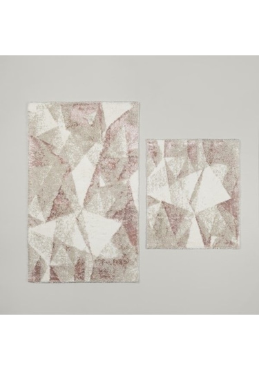 Linens Triza 2'li 60x100 / 50x60 Cm Banyo Paspas Seti Rose Rose