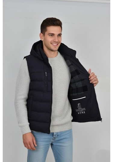 Erkek Kapüşonlu Spor Yelek 4021 Bgl-st04900 Antrasit