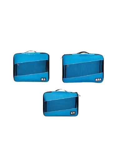 Suntek 3x Bagaj Ambalaj Organizatör Giyim Çorapları Için Mavi