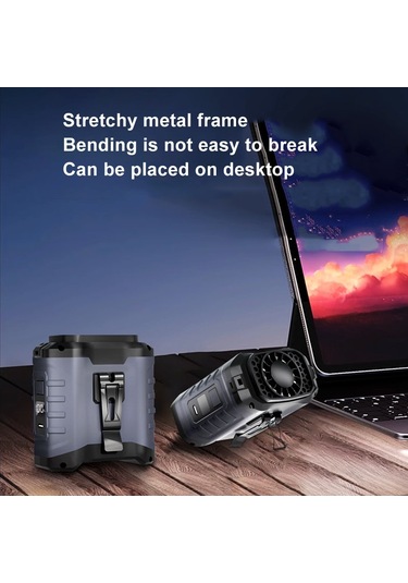 10000mah Taşınabilir Asılı Bel Dış Mekan Usb Fan Yüksek Rüzgar Enerjisi Mini Fan Turuncu Kırmızı