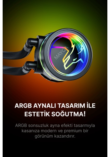 Gametech Hydra Ahd360b Argb Aynalı Fan 360mm Siyah Sıvı Soğutma