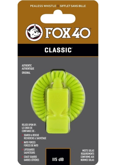 Fox 40 Classic Safety Düdük Neon Sari - Bileklikli 9935-1300 Çok Renkli