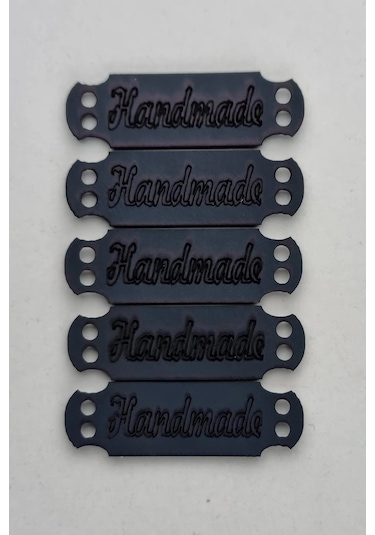 Dikilebilir Deri Dikdörtgen Handmade Etiketi Lacivert 5 Adet