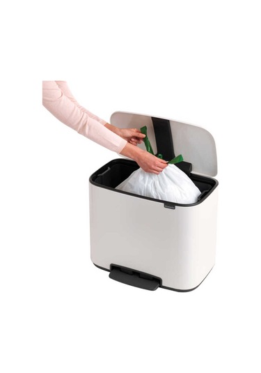 Bo Çöp Kovası, Pedallı, 36lt - Beyaz Beyaz