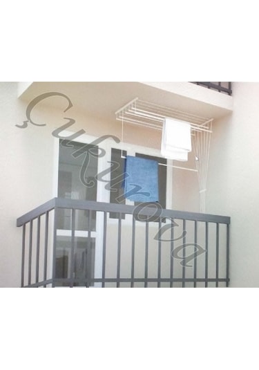 Güneş Asansörlü Çamaşır Askısı Çamaşırlık 4 Çubuklu 200 CM Gri