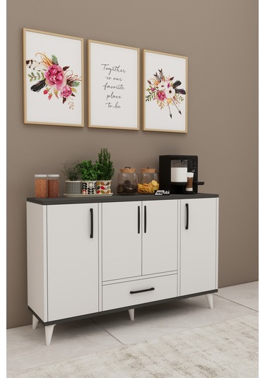 Nedudo Kahve Köşesi Çok Amaçlı Dolap 4 Kapaklı 1 Çekmeceli Kiler Mutfak Dolabı Beyaz Antrasit Beyaz Antrasit Nedudo Kahve Köşesi Çok Amaçlı Dolap 4 Kapaklı 1 Çekmeceli Kiler Mutfak Dolabı Beyaz Antrasit Beyaz Antrasit