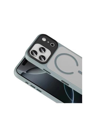 Lopard İphone Uyumlu 17 Pro Kılıf Mat Arka Yüzey Wireless Şarj Özellikli Flet Magsafe Kapak Telefon K