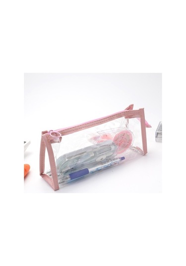 Şeffaf Büyük Kapasiteli Öğrenci Kore Tarzı Kalem Kutusu 79y2gm Pembe