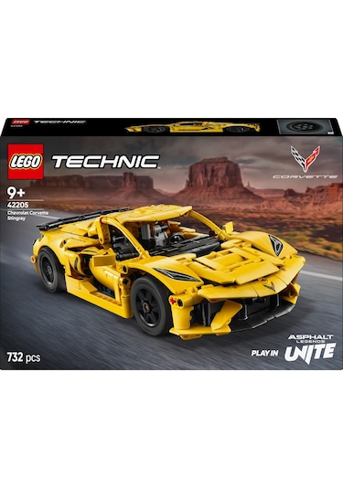LEGO® Technic Chevrolet Corvette Stingray 42205 - 9 Yaş ve Üzeri Çocuklar için Spor Araba İçeren Oyuncak Yapım Seti (732 Parça)