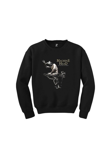 Machine Head Of Kingdom and Crown Siyah Sweatshirt Beyaz