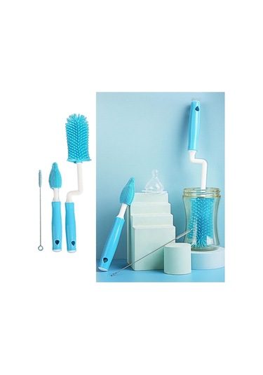 BUFFER® Silikon Uçlu Ekstra Yumuşak Kıllı Sağlam Kavanoz Bardak  Şişe Ve Biberon Temizleme Fırçası