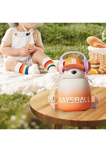 Dolıty Su Şişesi 22oz Sevimli Büyük Geniş Ağızlı Turuncu Turuncu