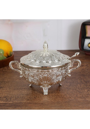 Homyl Kapaklı Şekerlik Mutfak Eğlence Yeniden Kullanılabilir Gümüş