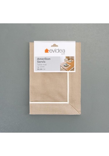 Evidea Soft Biyeli 2'li Amerikan Servis - Bej - 35x50 Cm Bej