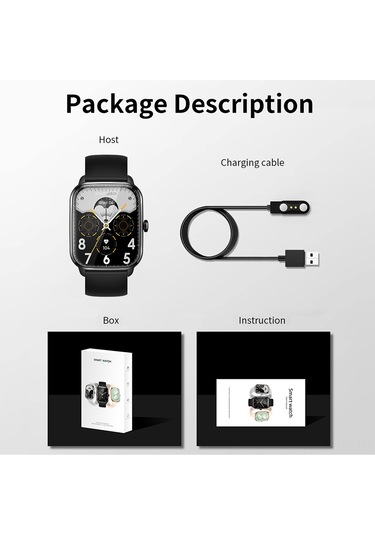 Jeemson 1.9" Renkli Dokunmatik Ekranlı Akıllı Saat (İthalatçı Garantili) + Çelik + Silikon Kordon