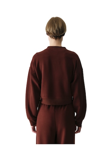 Penti Kahverengi Silky Feel Contrast Sweatshirt