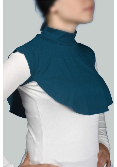 Altobeh Düz Balıkçı Yaka Boğazlı Penye Tesettür Kadın Yakalık Boyunluk - Petrol